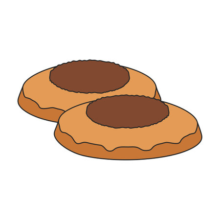 Cookies vector icon.Color vector icons isolated on white background cookies.のイラスト素材