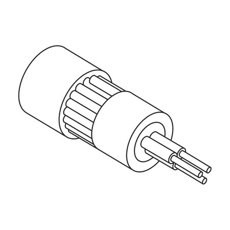 Fiber cable vector icon. Outline vector icons isolated on white background fiber cable.のイラスト素材