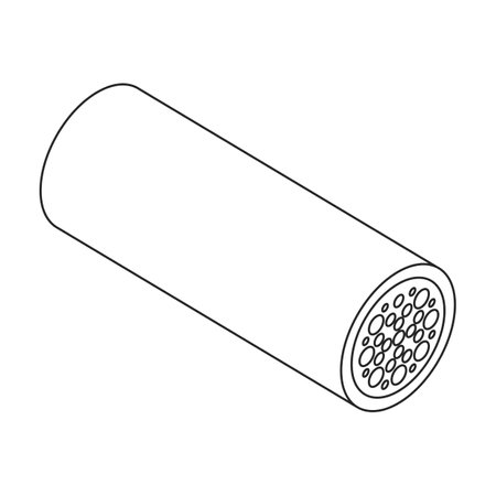 Fiber cable vector icon. Outline vector icons isolated on white background fiber cable.のイラスト素材