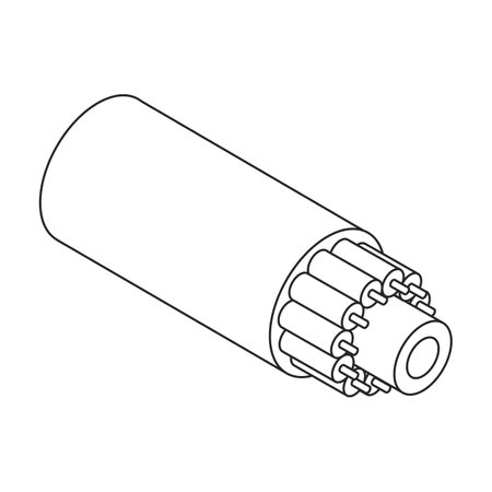 Fiber cable vector icon. Outline vector icons isolated on white background fiber cable.のイラスト素材