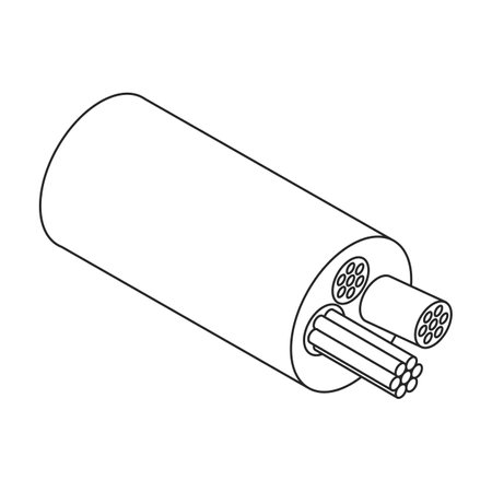 Fiber cable vector icon. Outline vector icons isolated on white background fiber cable.のイラスト素材