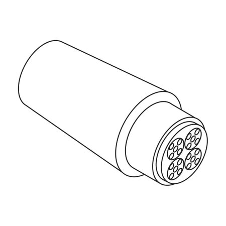 Fiber cable vector icon. Outline vector icons isolated on white background fiber cable.のイラスト素材