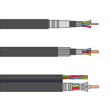 Fiber cable isolated color set icon. Vector illustration optical fiber on white background. Vector color icons fiber cable.のイラスト素材