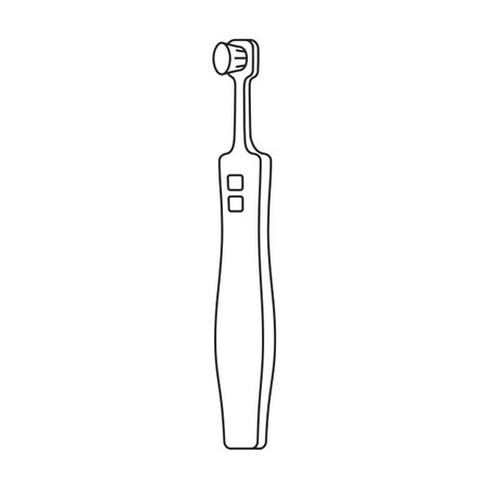 Toothbrush vector outline icon. Vector illustration electric brush on white background. Isolated outline illustration logo of electric toothbrush.のイラスト素材