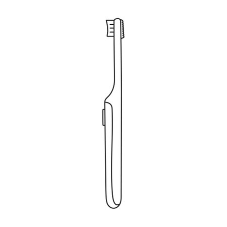 Toothbrush vector outline icon. Vector illustration electric brush on white background. Isolated outline illustration logo of electric toothbrush.のイラスト素材