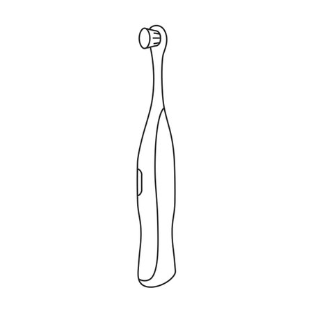Toothbrush vector outline icon. Vector illustration electric brush on white background. Isolated outline illustration logo of electric toothbrush.のイラスト素材