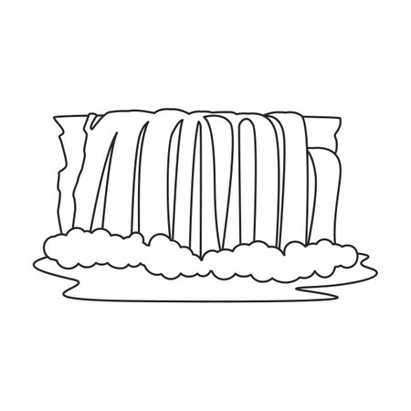 Waterfall vector icon.Outline vector logo isolated on white background waterfall.のイラスト素材