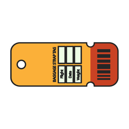 Baggage tag vector icon.Color vector logo isolated on white background baggage tag.のイラスト素材