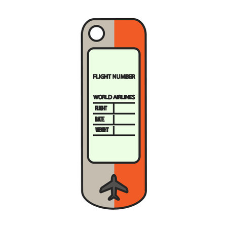 Baggage tag vector icon.Color vector logo isolated on white background baggage tag.のイラスト素材