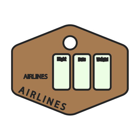 Baggage tag vector icon.Color vector logo isolated on white background baggage tag.のイラスト素材