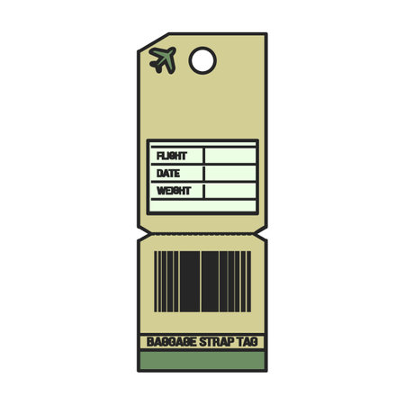 Baggage tag vector icon.Color vector logo isolated on white background baggage tag.のイラスト素材