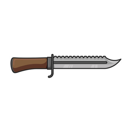 Cowboy knife vector icon.Color vector logo isolated on white background cowboy knife.のイラスト素材