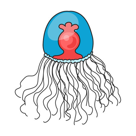 Jellyfish vector icon.Color vector logo isolated on white background jellyfish.のイラスト素材