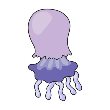 Jellyfish vector icon.Color vector logo isolated on white background jellyfish.のイラスト素材