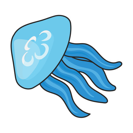 Jellyfish vector icon.Color vector logo isolated on white background jellyfish.のイラスト素材