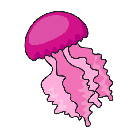 Jellyfish vector icon.Color vector logo isolated on white background jellyfish.のイラスト素材