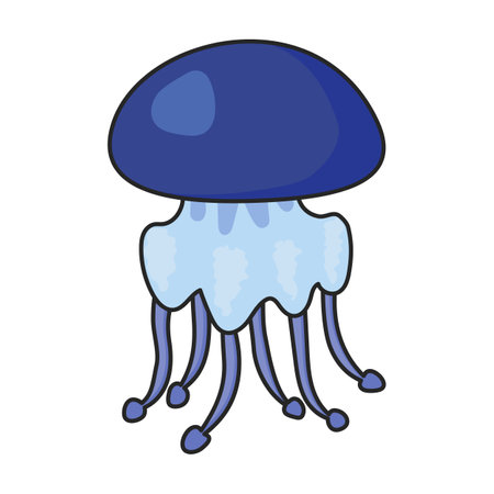Jellyfish vector icon.Color vector logo isolated on white background jellyfish.のイラスト素材