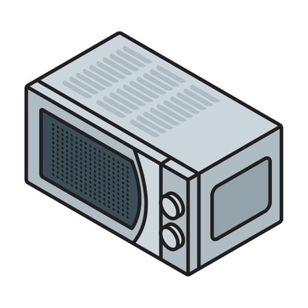 Microwave vector icon. Isometric vector logo isolated on white background microwave.のイラスト素材