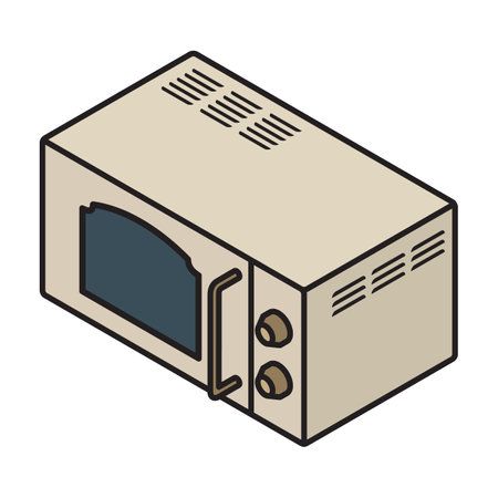 Microwave vector icon. Isometric vector logo isolated on white background microwave.のイラスト素材