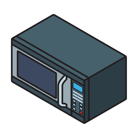 Microwave vector icon. Isometric vector logo isolated on white background microwave.のイラスト素材