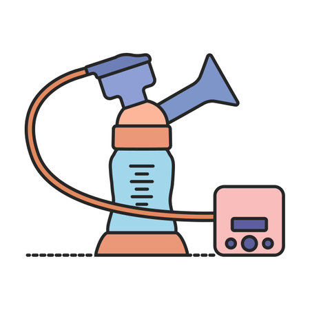 Breast pump vector icon.Realistic vector logo isolated on white background breast pump .のイラスト素材