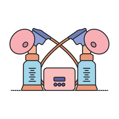 Breast pump vector icon.Realistic vector logo isolated on white background breast pump .のイラスト素材