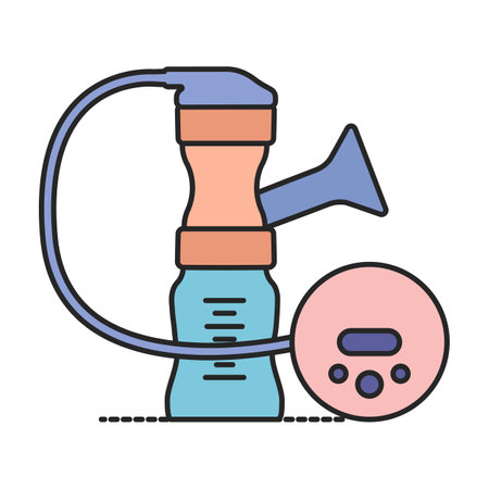 Breast pump vector icon.Realistic vector logo isolated on white background breast pump .のイラスト素材