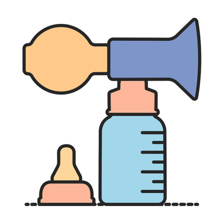 Breast pump vector icon.Realistic vector logo isolated on white background breast pump .のイラスト素材