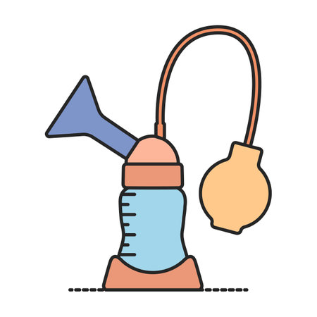Breast pump vector icon.Realistic vector logo isolated on white background breast pump .のイラスト素材