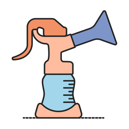 Breast pump vector icon.Realistic vector logo isolated on white background breast pump .のイラスト素材