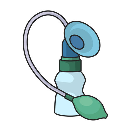 Breast pump vector icon.Color vector logo isolated on white background breast pump.のイラスト素材