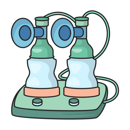 Breast pump vector icon.Color vector logo isolated on white background breast pump.のイラスト素材