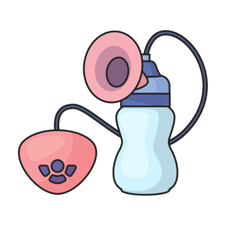 Breast pump vector icon.Color vector logo isolated on white background breast pump.のイラスト素材