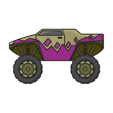 Monster truck vector icon.Color vector logo isolated on white background monster truck.のイラスト素材