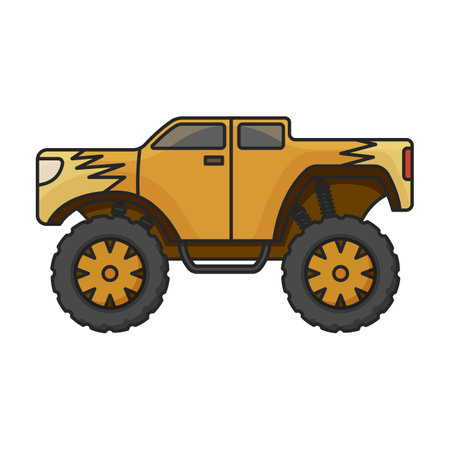 Monster truck vector icon.Color vector logo isolated on white background monster truck.のイラスト素材