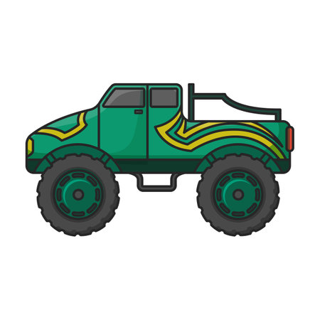 Monster truck vector icon.Color vector logo isolated on white background monster truck.のイラスト素材