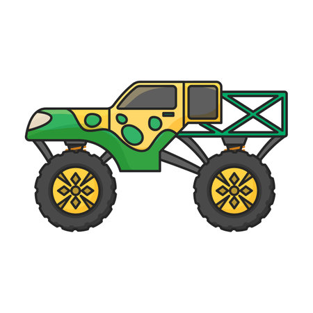 Monster truck vector icon.Color vector logo isolated on white background monster truck.のイラスト素材