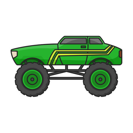 Monster truck vector icon.Color vector logo isolated on white background monster truck.のイラスト素材
