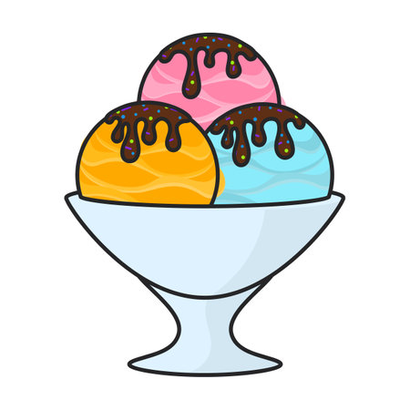 Ice cream in cone vector icon.Color vector logo isolated on white background ice cream in cone.のイラスト素材