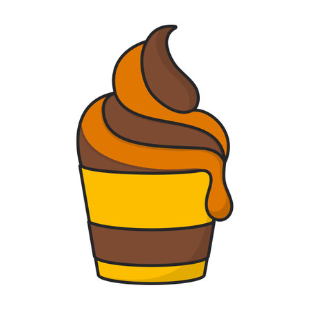 Ice cream in cone vector icon.Color vector logo isolated on white background ice cream in cone.のイラスト素材