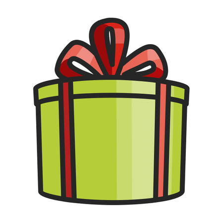 Gift box vector icon.Color vector logo isolated on white background gift box .のイラスト素材