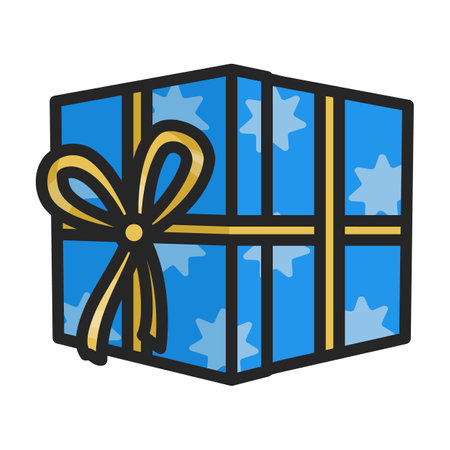 Gift box vector icon.Color vector logo isolated on white background gift box .のイラスト素材