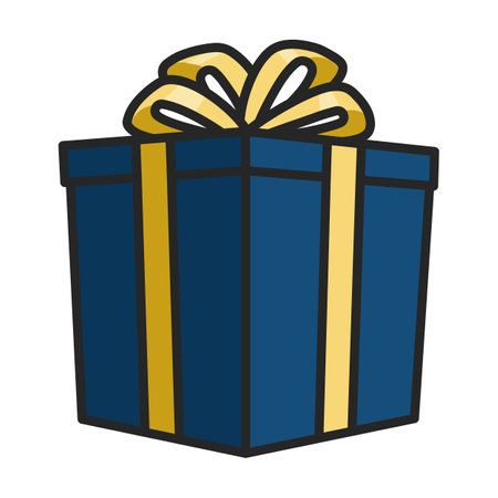 Gift box vector icon.Color vector logo isolated on white background gift box .のイラスト素材