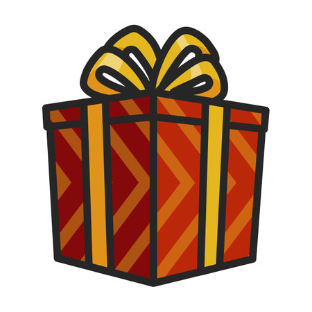 Gift box vector icon.Color vector logo isolated on white background gift box .のイラスト素材