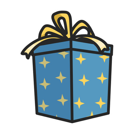 Gift box vector icon.Color vector logo isolated on white background gift box .のイラスト素材