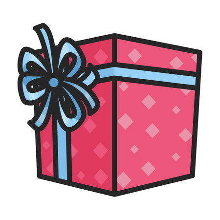 Gift box vector icon.Color vector logo isolated on white background gift box .のイラスト素材