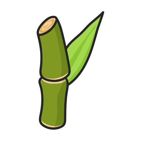 Stem of sugar cane vector icon.Color vector logo isolated on white background stem of sugar cane .のイラスト素材
