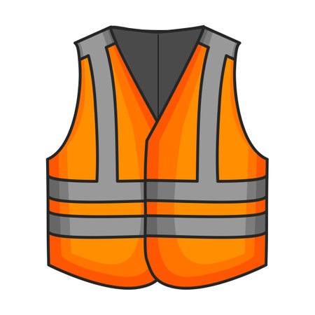 Safety vest vector icon.Color vector logo isolated on white background safety vest.のイラスト素材