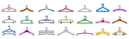 Hanger isolated color set icon. Color vector set icons cloth equipment. Vector illustration hanger on white background.のイラスト素材