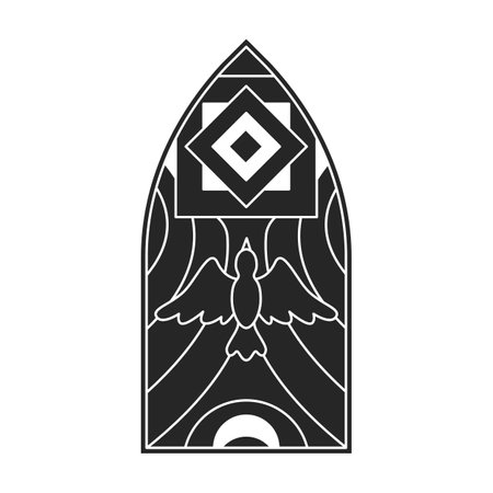 Glass vector black icon. Vector illustration glass window on white background.のイラスト素材